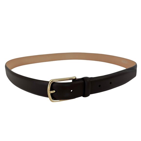 Coach Calfskin Leather Feather Edge Belt Dark Brown Men’s 38" (95 cm) - Picture 1 of 11